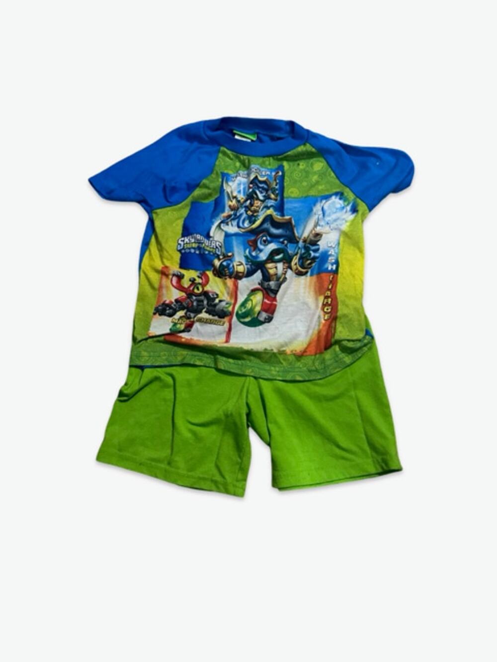 Skylanders Boys Pajama Set Size 8 Blue Green